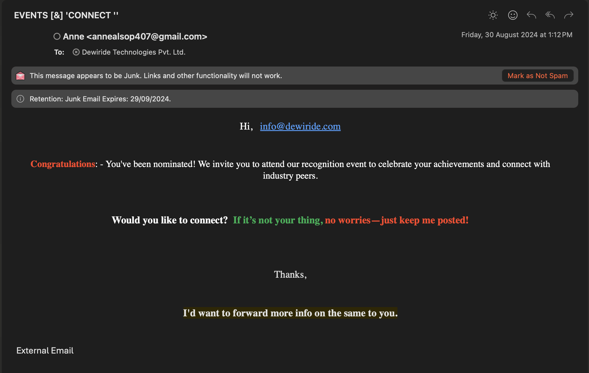 Attcking email
