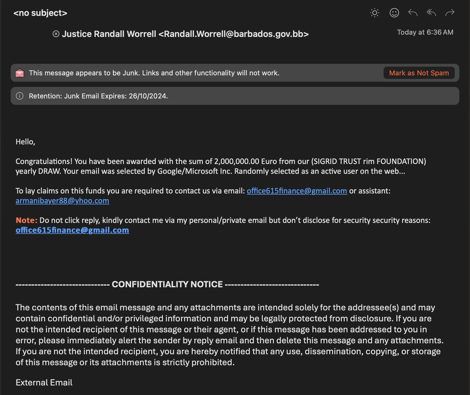 Attcking email