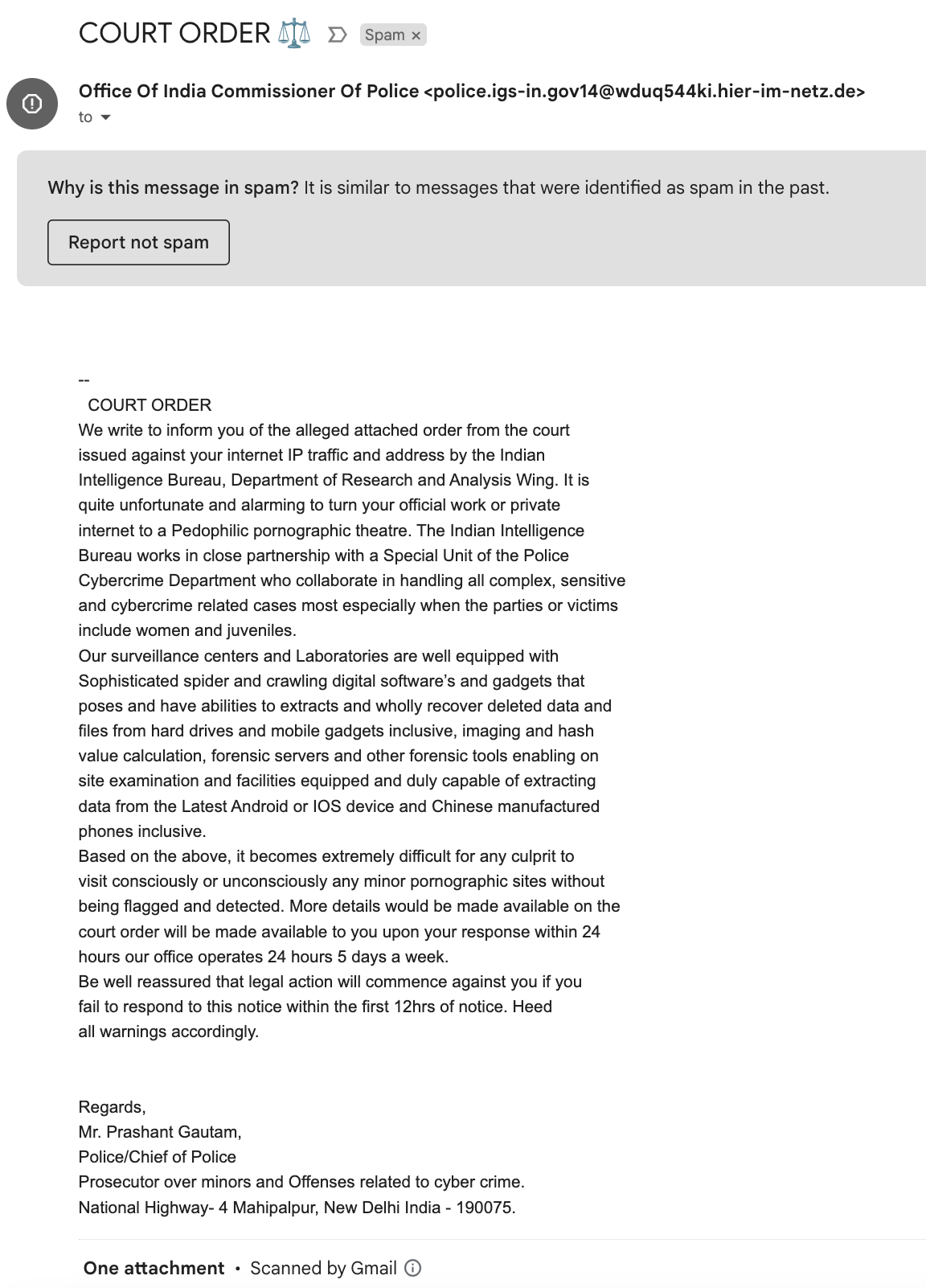 Attcking email
