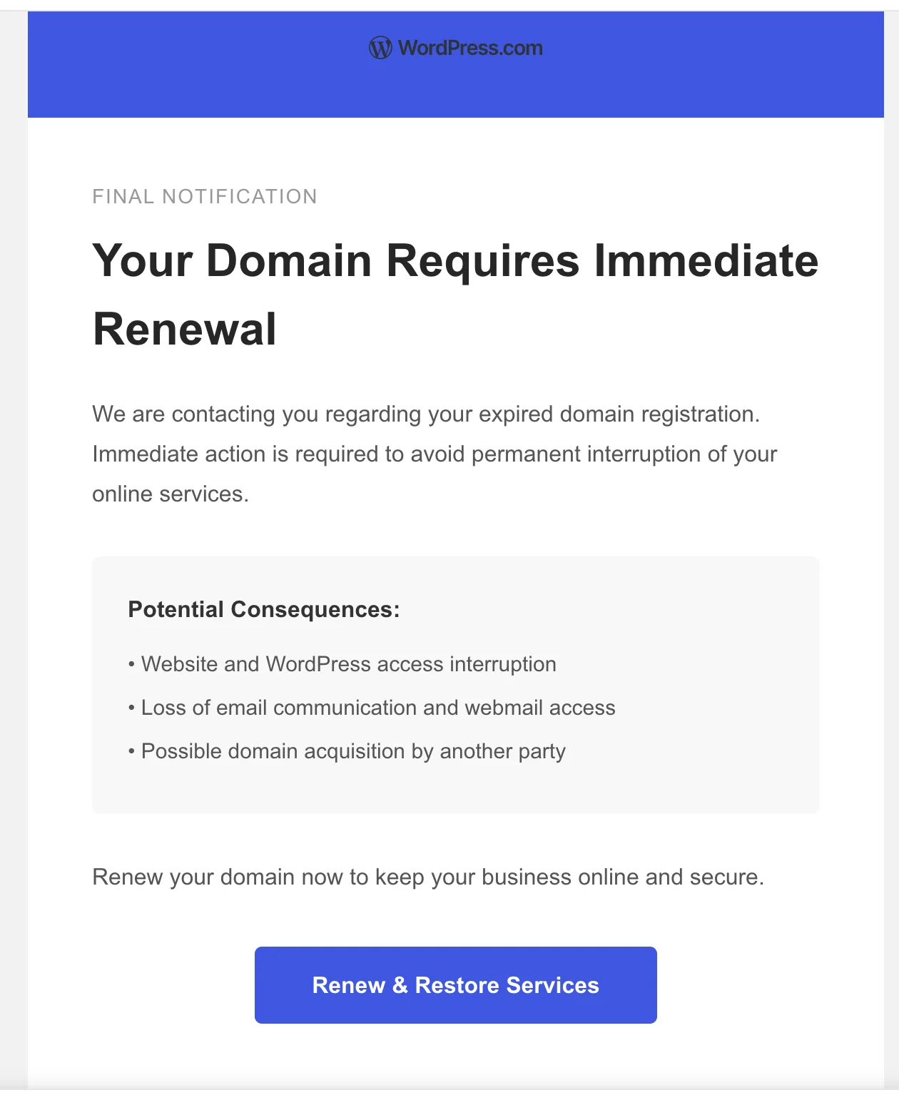 Attacking email screenshot